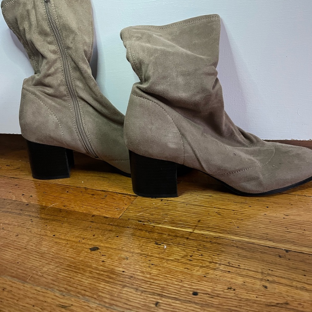 Lord and Taylor Tan Suede Mid-Calf Boot